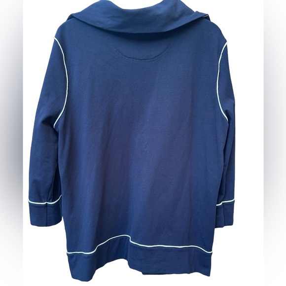 🔥💙Jones New York womens XL stretch full zip jacket, navy & white 3/4 sleeves! - Picture 3 of 6